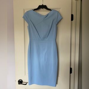 CLASSIQUES ENTIER Boat Neck Cap Sleeve Sheath Dress Baby Blue